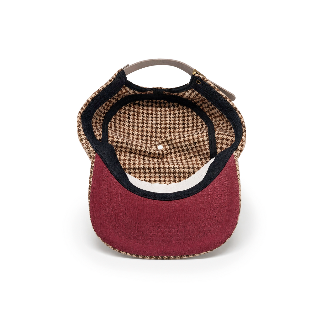 Gorra Pork Pie "Marrón retro y granate"