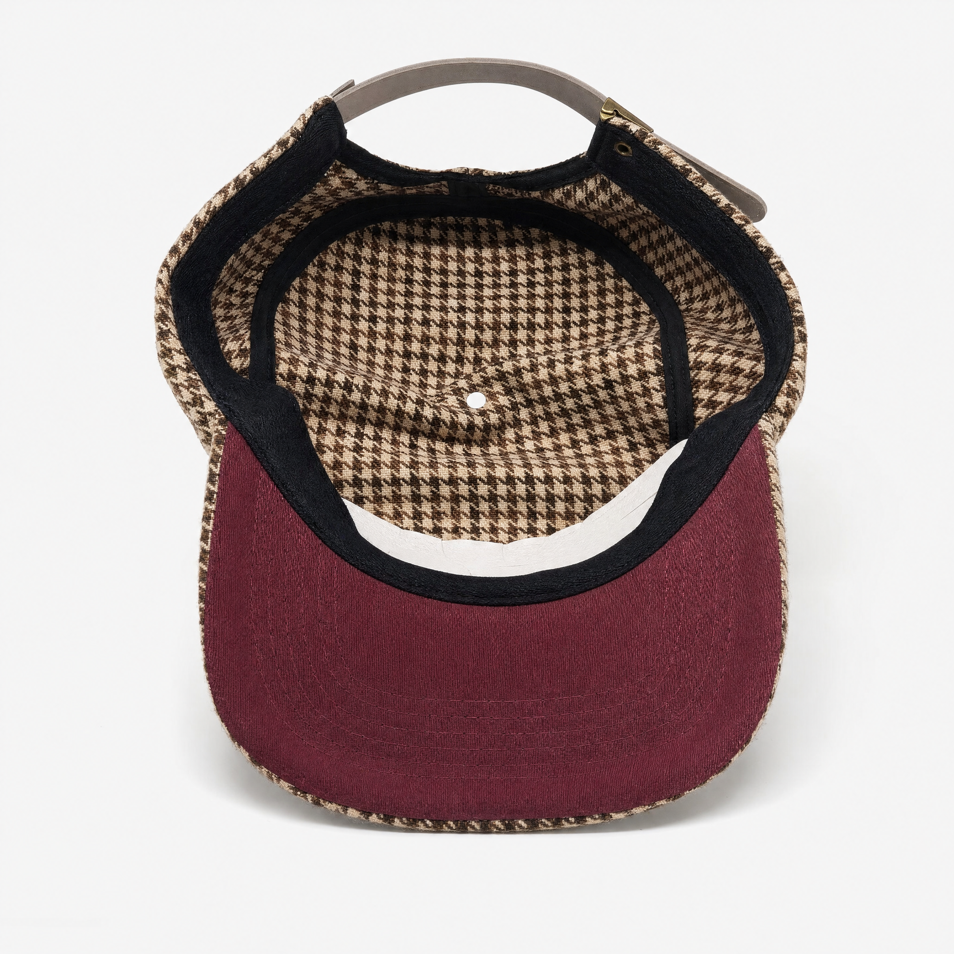 Gorra Pork Pie "Marrón retro y granate"